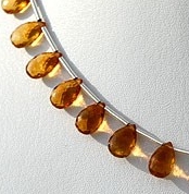 Citrine Gemstone  Flat Pear Briolette