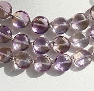 Ametrine Gemstone Faceted Coin
