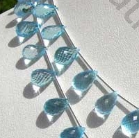 Blue Topaz Gemstone Tear Drops Briolette