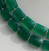 Green Onyx  Faceted Rectangles