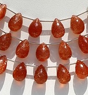 Sunstone Gemstone  Tear Drops Briolette