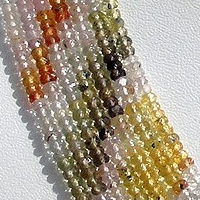 Multi Sapphire Gemstone  Faceted Rondelles