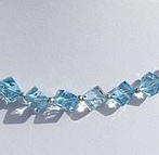 Blue Topaz Gemstone Faceted Cube