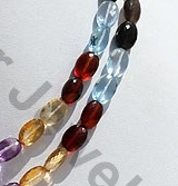 Semi Precious Multi  Oval Faceted