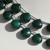 Malachite Gemstone Heart Briolette