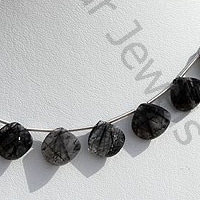 Black Rutilated Quartz Twisted heart Briolette