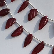Ruby Gemstone Carved Beads