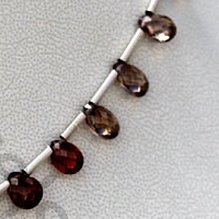 Brown Zircon Gemstone Flat Pear Briolette