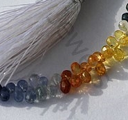 Multi Sapphire Gemstone  Tear Drops Briolette