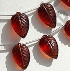 Spessartite Gemstone  Carved Leaf