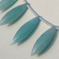 Larimar Gemstone Dew Drops Beads