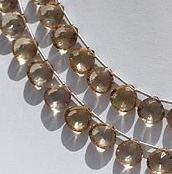 Champagne Citrine  Concave Cut Faceted Heart