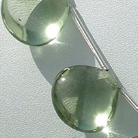Green Amethyst Gemstone Heart Plain