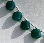 Green Onyx Twisted Heart Briolette