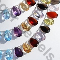 Semi Precious Multi  Concave Cut Pan