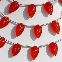 Carnelian Gemstone  Carved Leaf