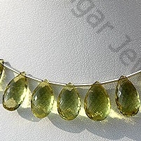 Lemon Quartz  Flat Pear Briolette