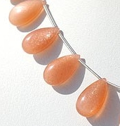 Orange Moonstone Flat Pear Plain