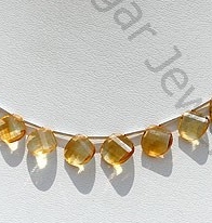 Citrine Gemstone Twisted Heart Briolette