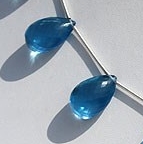 Blue Topaz Gemstone  Flat Pear Briolette