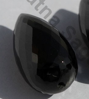 Black Spinel Half Drilled Gemstones