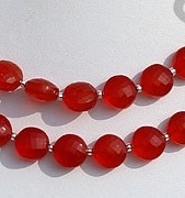 Carnelian Gemstone Faceted Coin