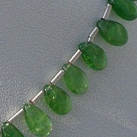 Tsavorite Gemstone Flat Pear Plain