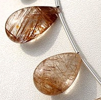 Copper Rutilated Quartz  Flat Pear Plain