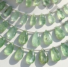 Green Kyanite Flat Pear Briolette