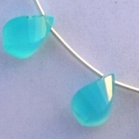 Dyed Blue Chalcedony  Twisted Tear Drops
