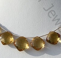 Cognac Quartz Gemstone Cushion Beads