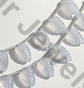Chalcedony Gemstone Carved Leaf