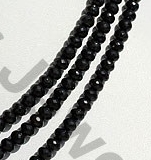 Black Tourmaline Gemstone Faceted Rondelle