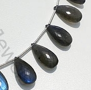 Labradorite Blue Power Flat Pear Briolette