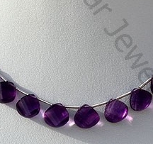 wholesale Amethyst Gemstone Twisted Heart Briolette