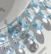 Blue Topaz Gemstone Concave Cut Pan