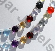 Semi Precious Multi  Puffed Diamond Cut
