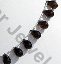 Smoky Quartz Gemstone  Tear Drops Briolette