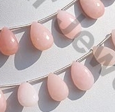 Pink Opal Gemstone  Flat Pear Briolette