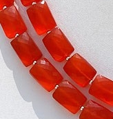 Carnelian Gemstone Faceted Rectangle