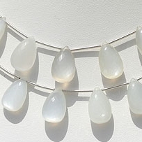White Moonstone Flat Pear Briolette