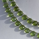 Peridot Gemstone Beads  Heart Briolette