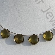 Olive Quartz Puffed Diamond Cut