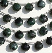 Emerald Gemstone Heart Briolette