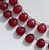 Dyed Ruby Heart Briolette