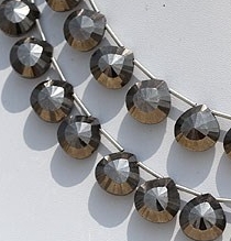 Pyrite Gemstone Concave Cut Heart