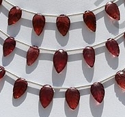 Rhodolite Garnet  Carved Leaf