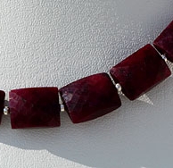 Dyed Ruby Faceted Rectangles