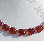 wholesale Strawberry Quartz Chubby Heart Briolette