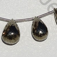 Pyrite Beads Tear Drops Briolette